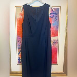 Boss Hugo Boss Daja Sleeveless Black Sheath Dress Lightweight Wool Size 10